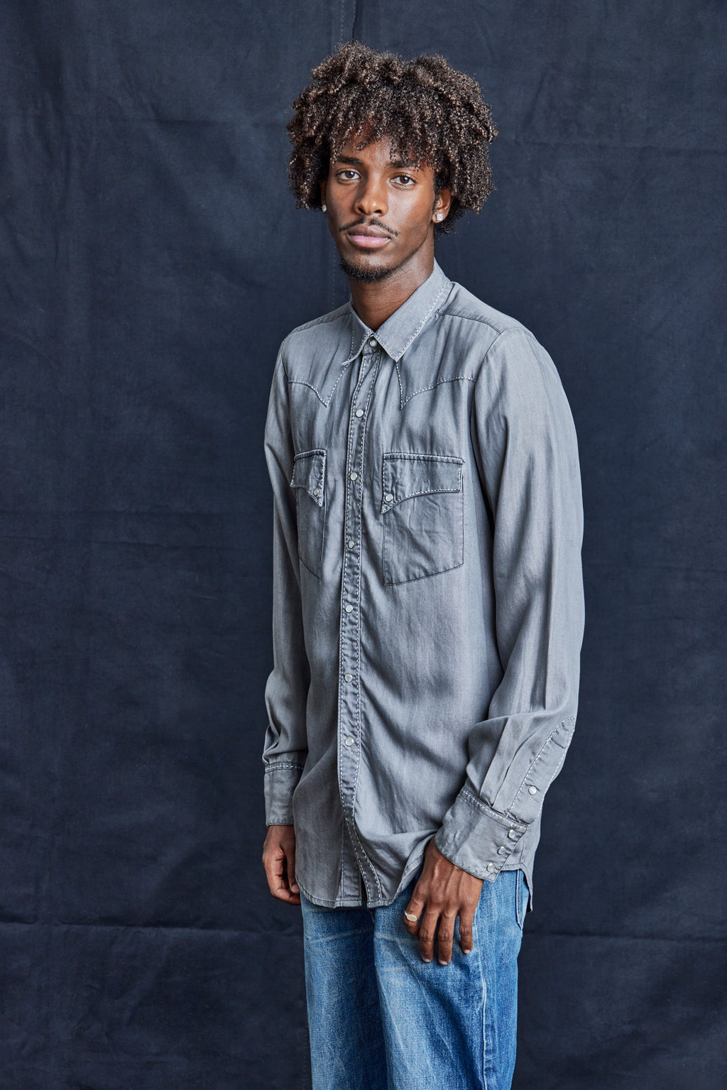 Pearled Rancher Shirt in Cotton