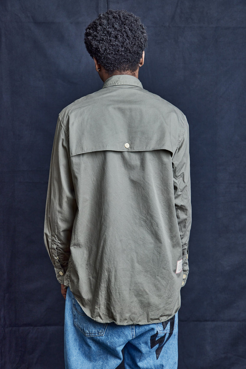 Khaki Tailored Shirt in Cotton