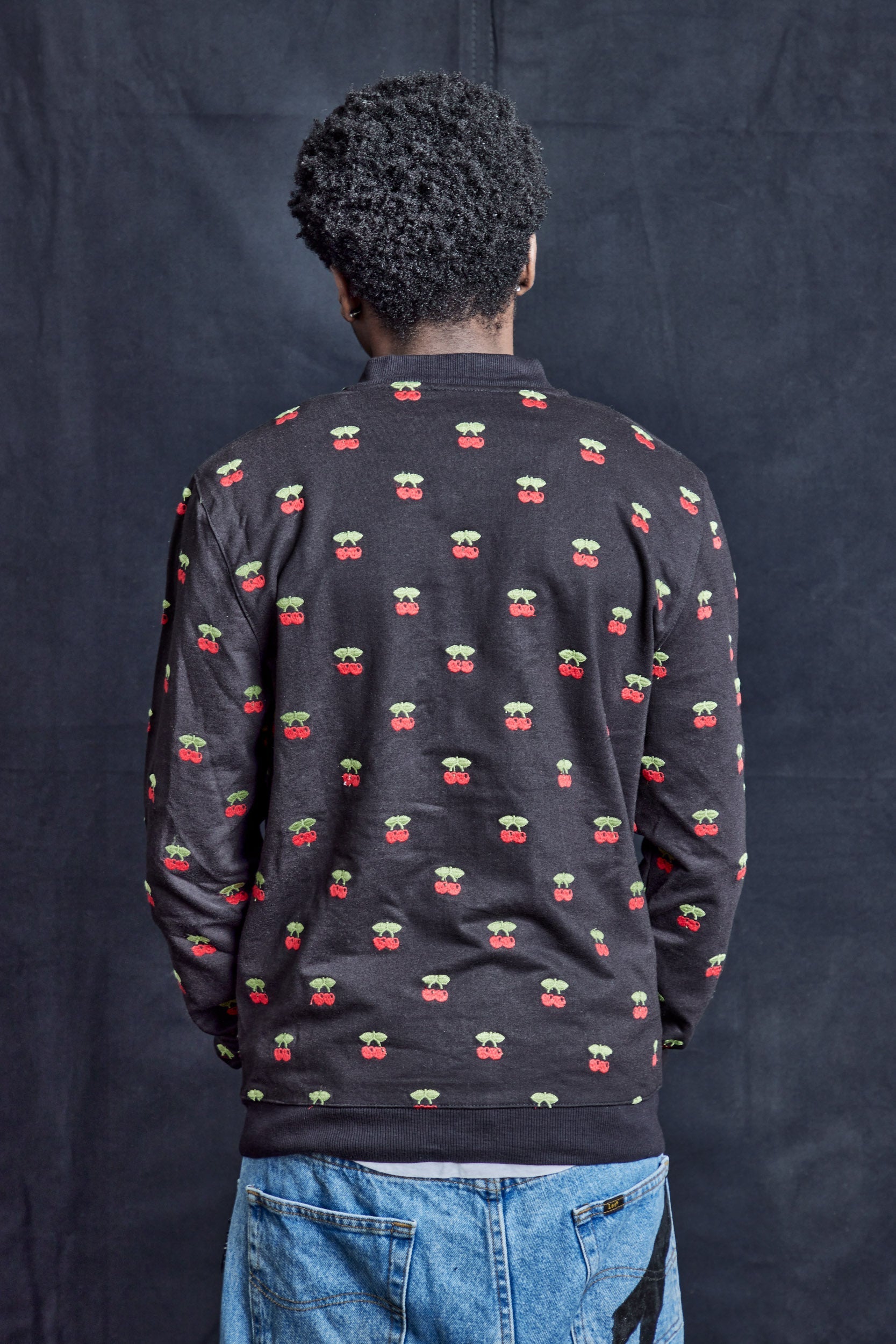 Cherry Bomber Jacket in Cotton