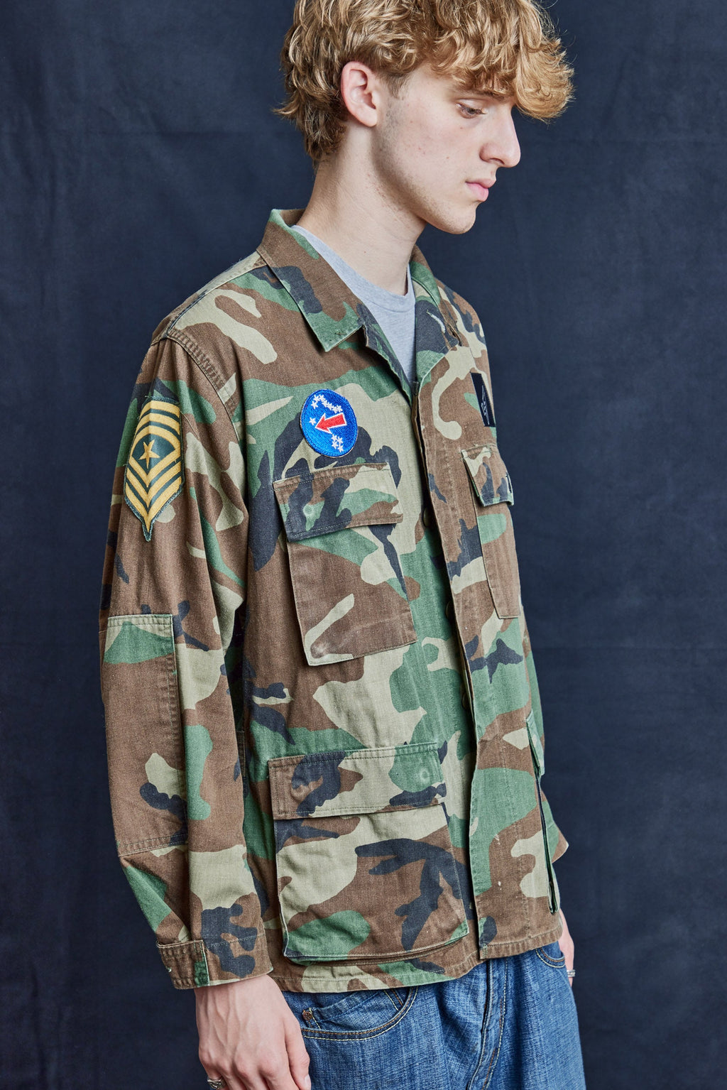 Vintage Camo Field Shirt with Sergeant Rank Patch