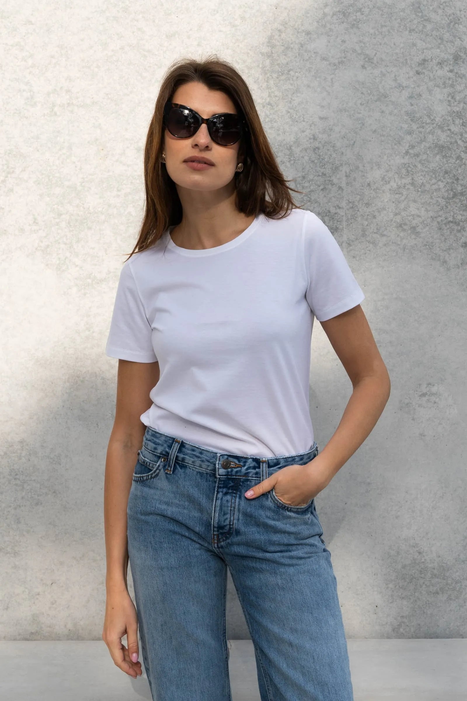 Supima Cotton Crew Neck T Shirt for Women