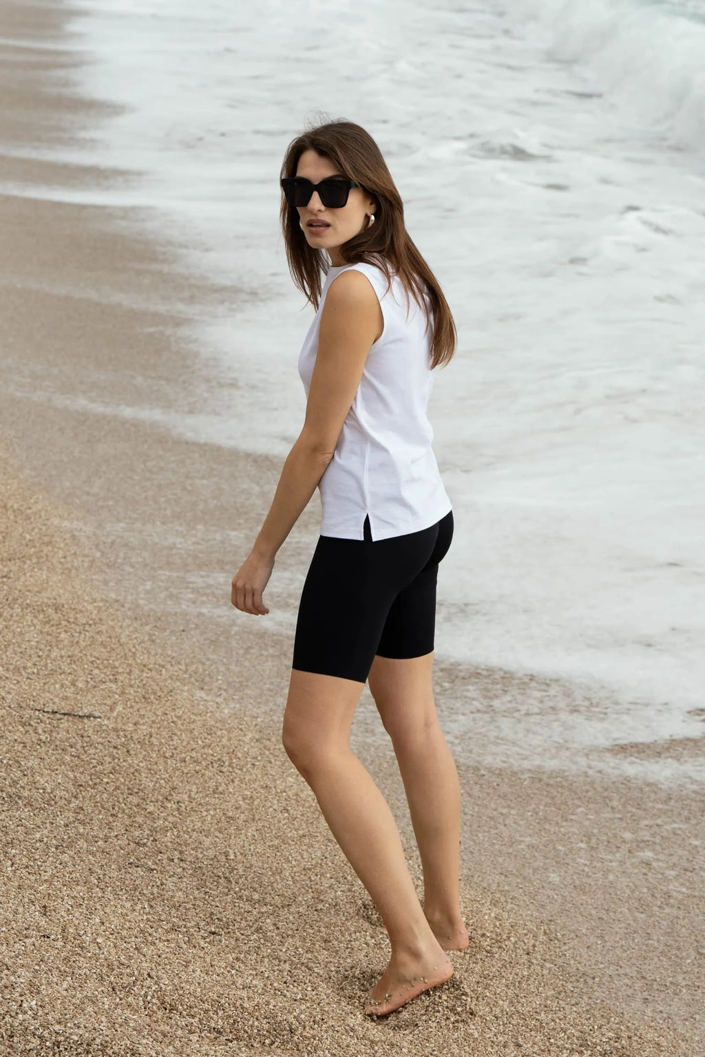 High Neck Cotton Tank Top for Women