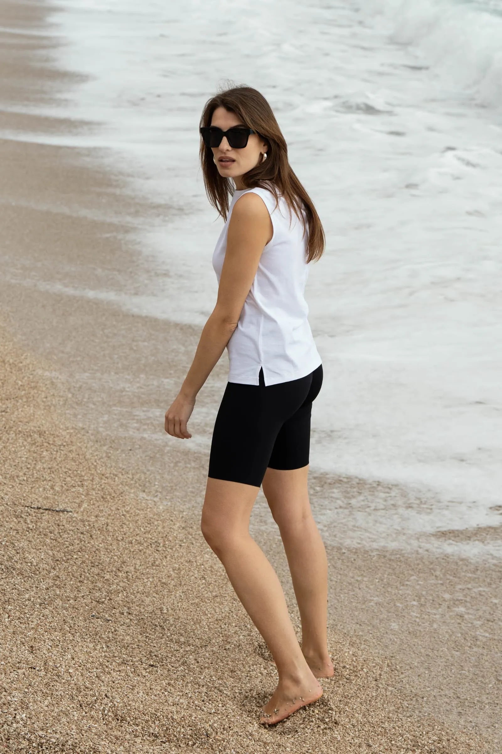 High Neck Cotton Tank Top for Women