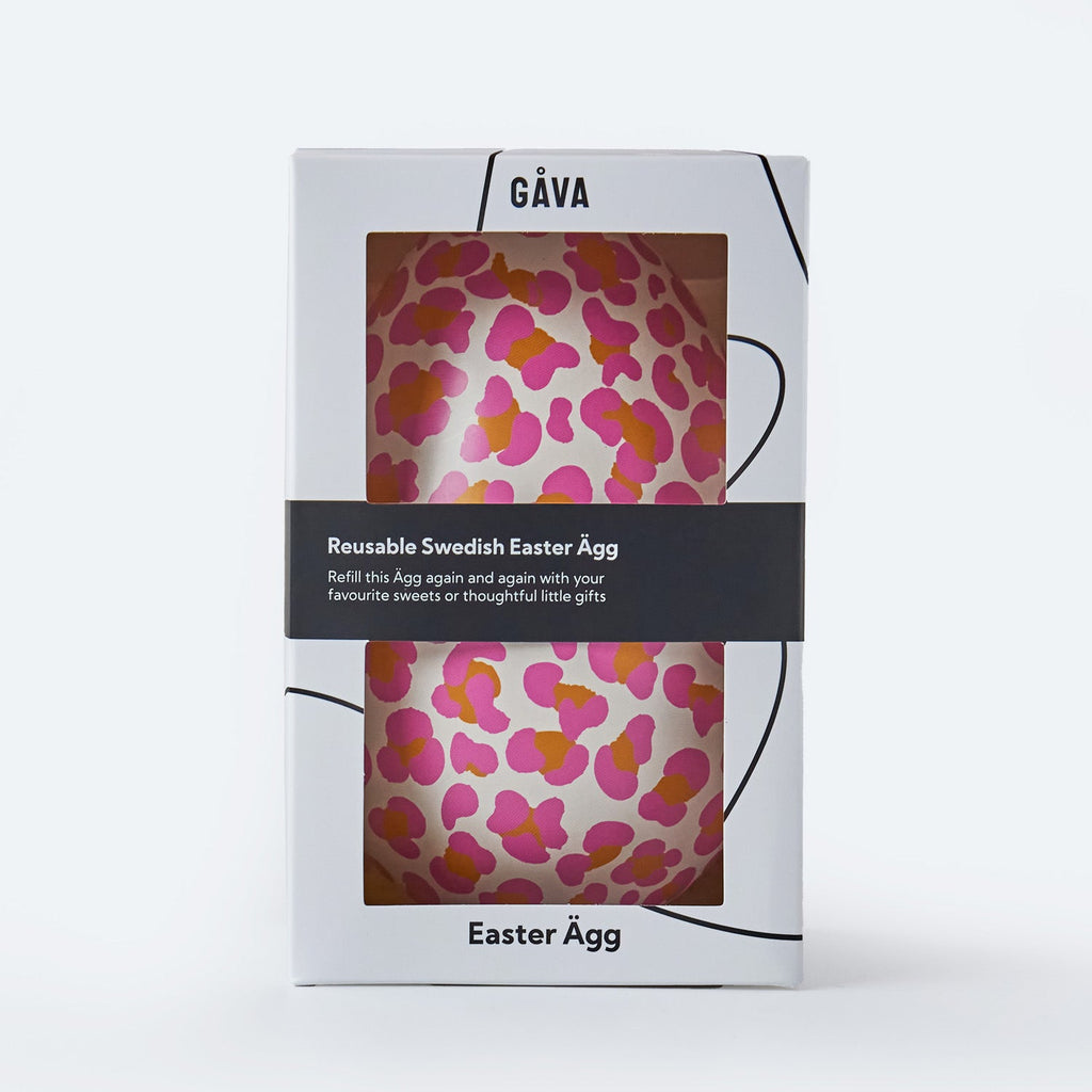 Lola Reusable Easter Egg in Pink Leopard Print