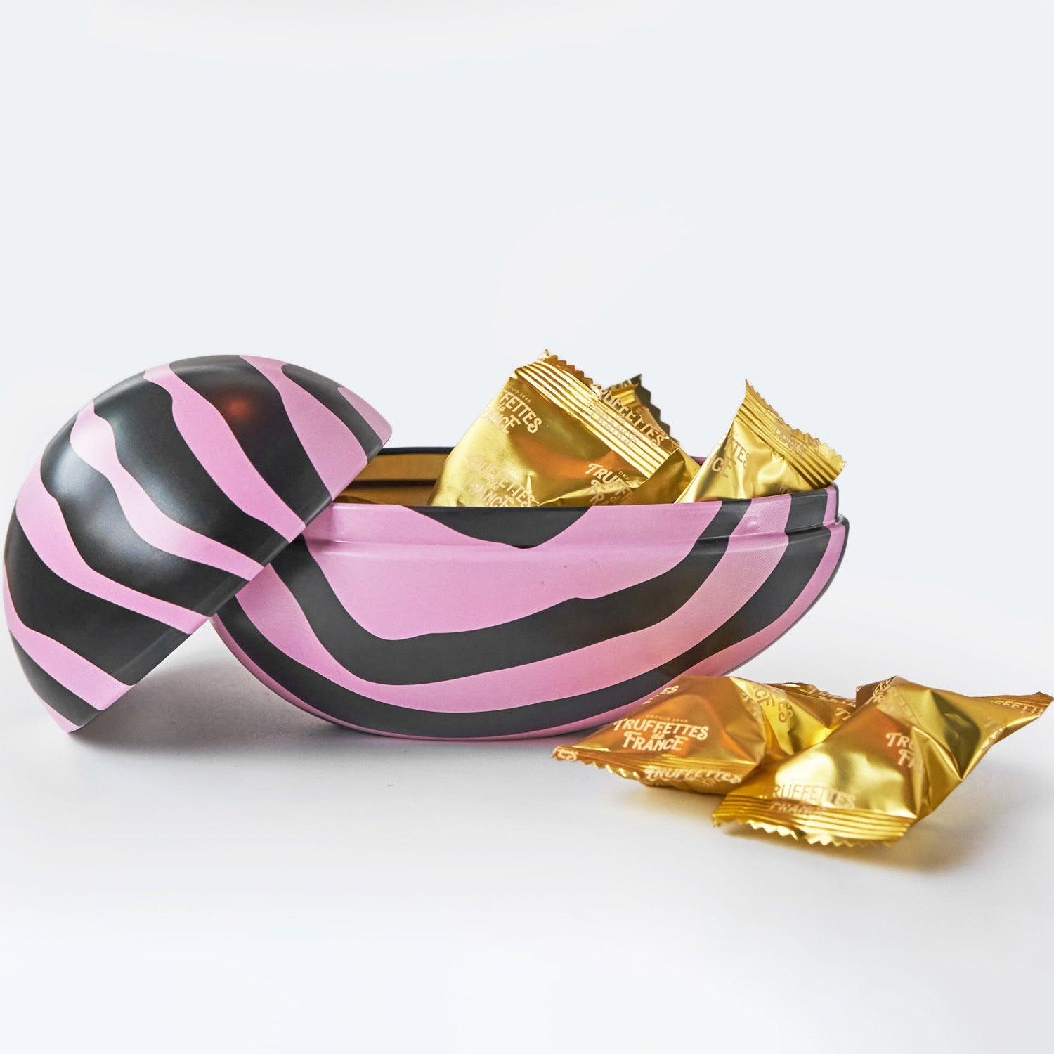 Zara Pink and Black Striped Reusable Easter Egg