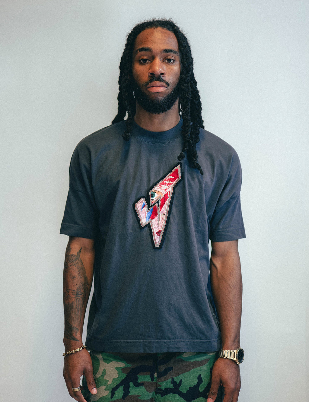 Aladdin Sane T-Shirt in Blue Grey