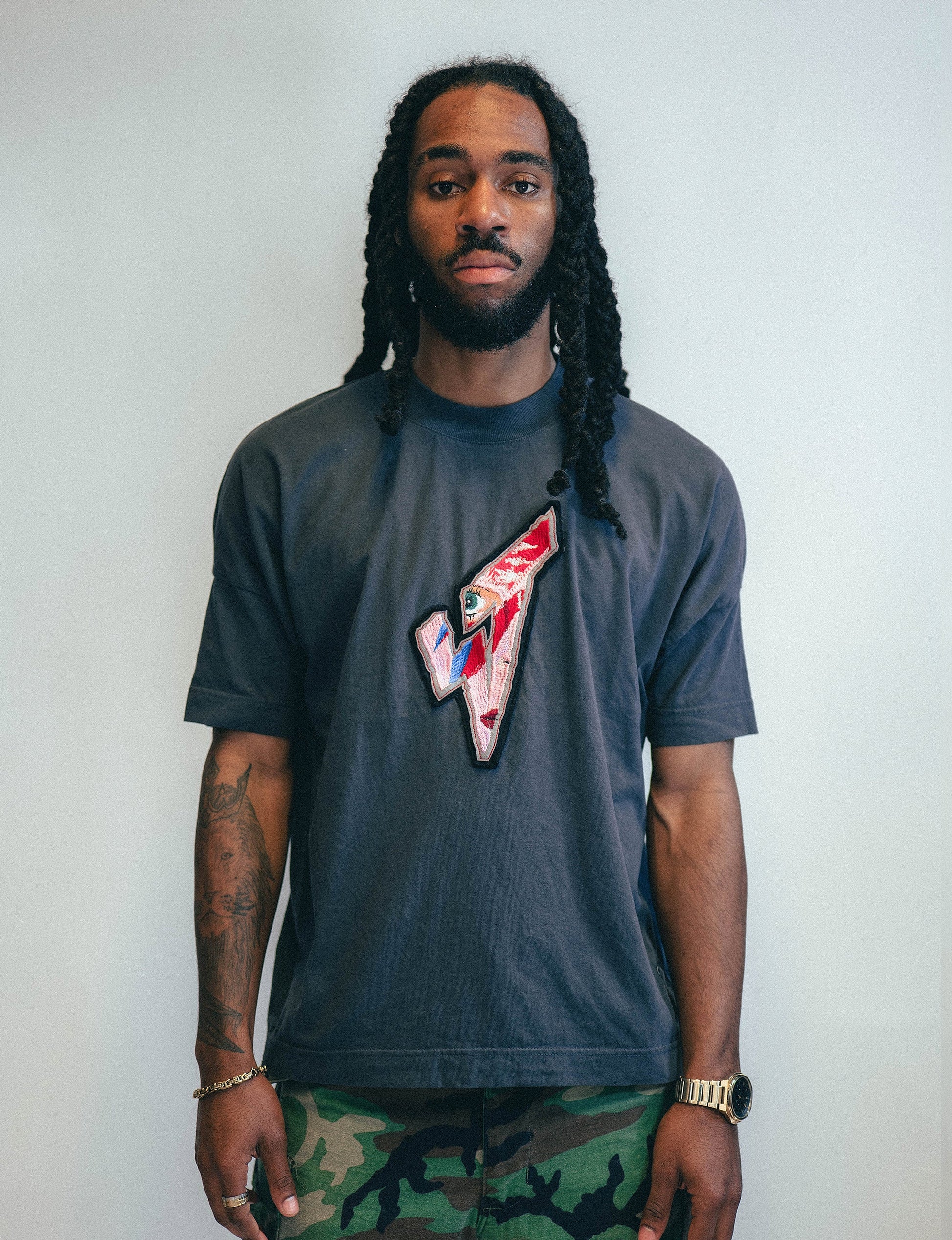 Aladdin Sane T-Shirt in Blue Grey