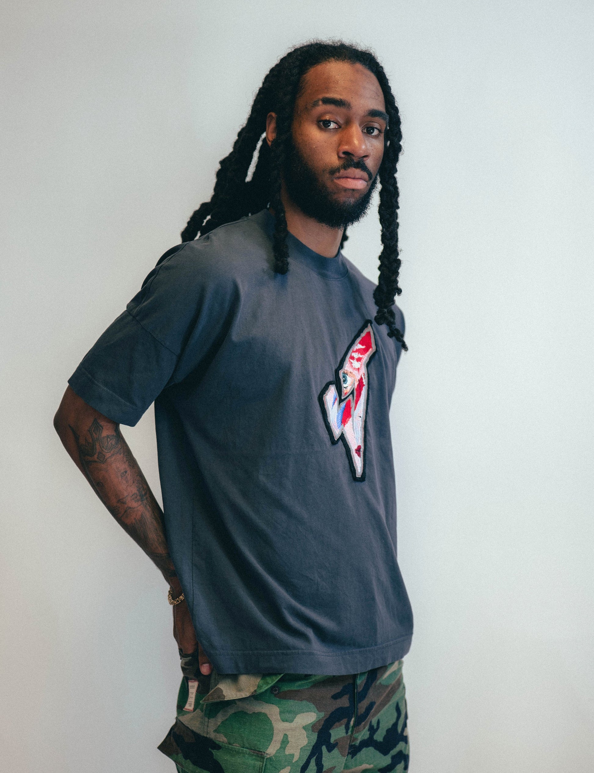 Aladdin Sane T-Shirt in Blue Grey