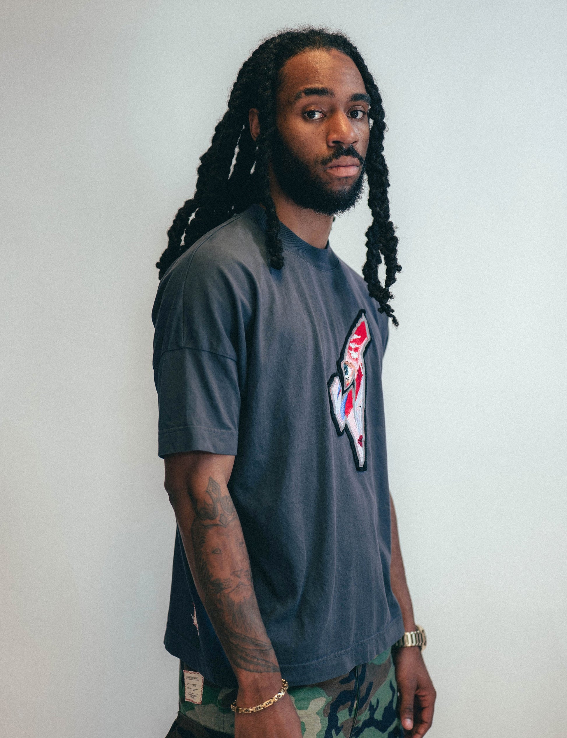 Aladdin Sane T-Shirt in Blue Grey