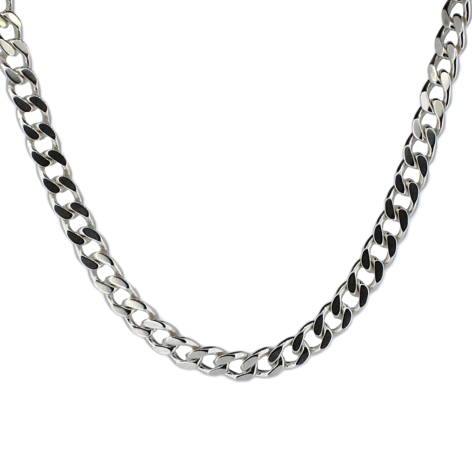 Chunky Cuban Curb Chain Necklace in Sterling Silver