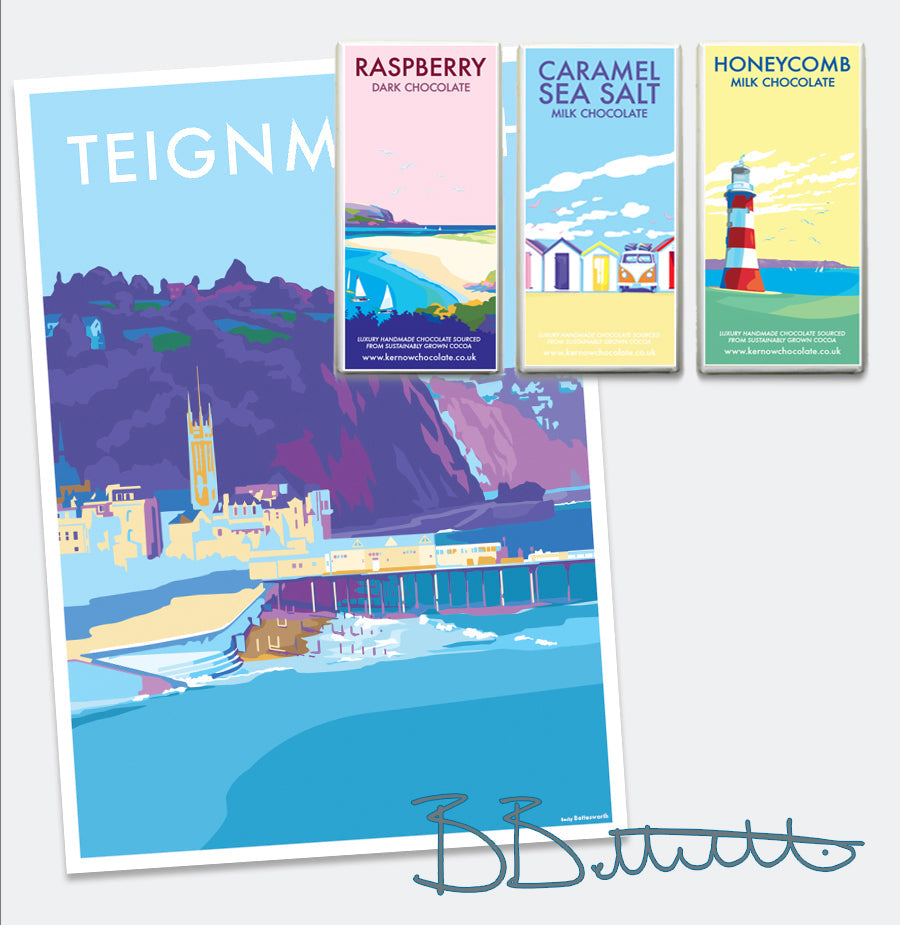 Teignmouth Vintage Seaside Travel Poster Print