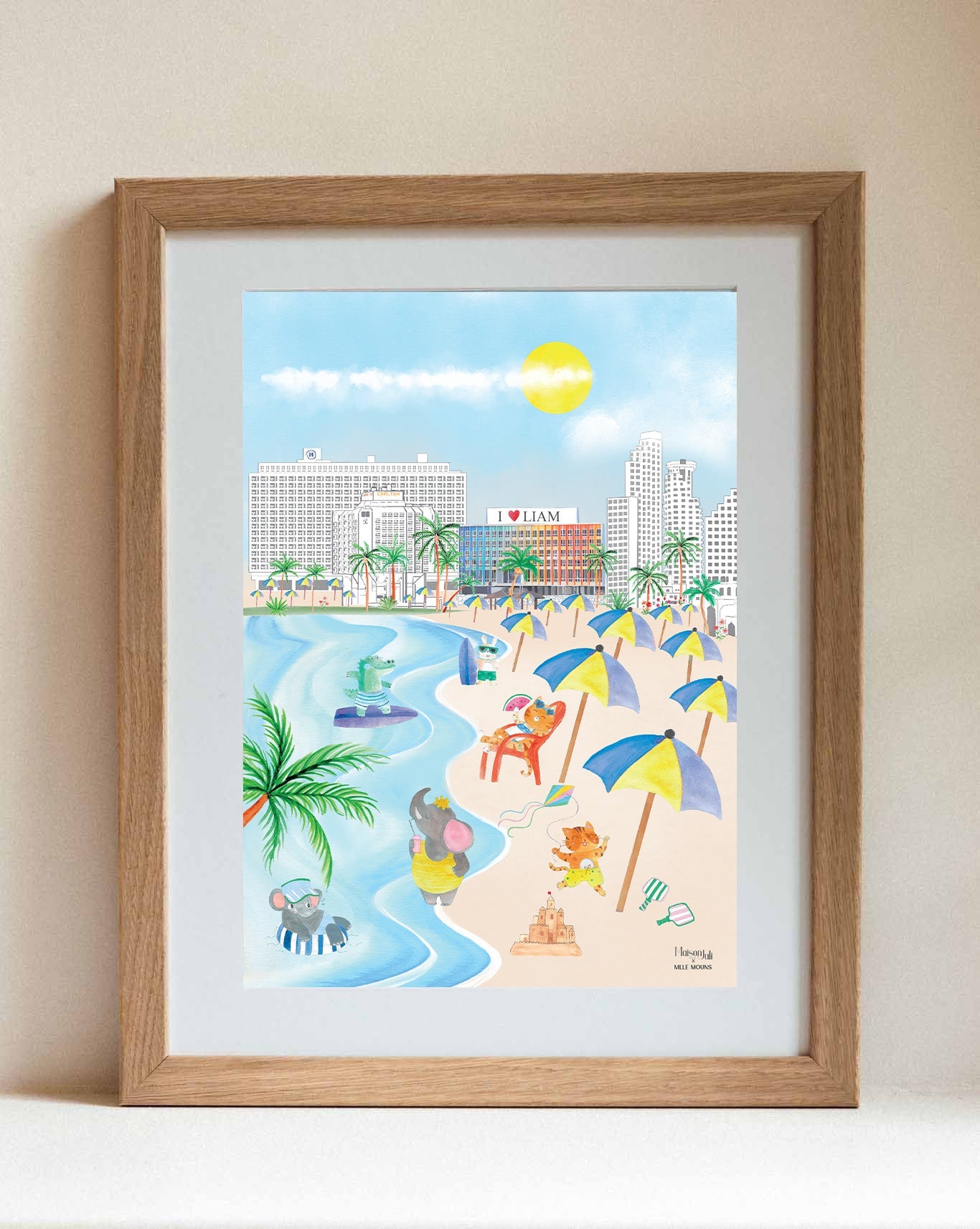 Tel Aviv Beach Wall Art for Boys