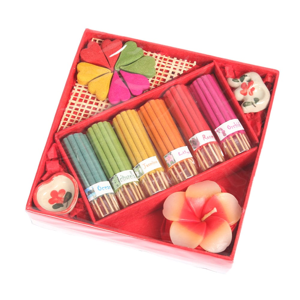 Incense and Candle Gift Set with Ceramic Holders