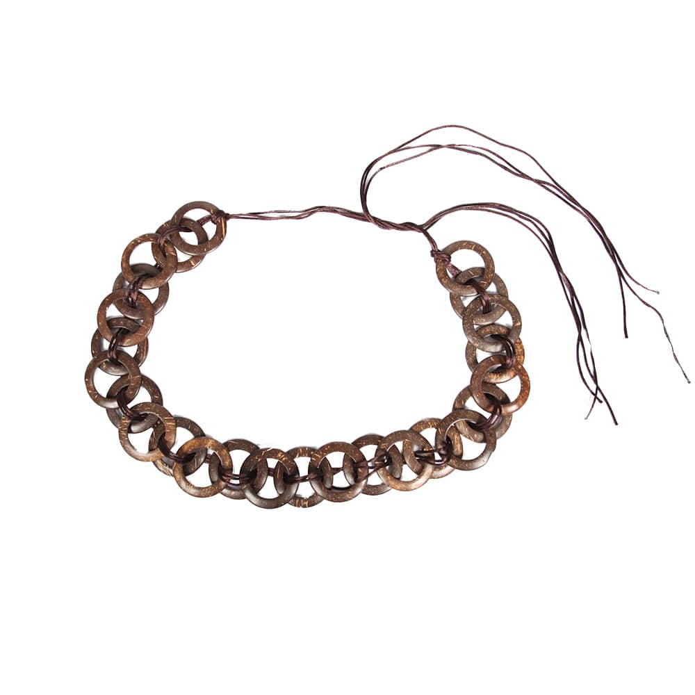Coconut Shell Disk Beaded Belt
