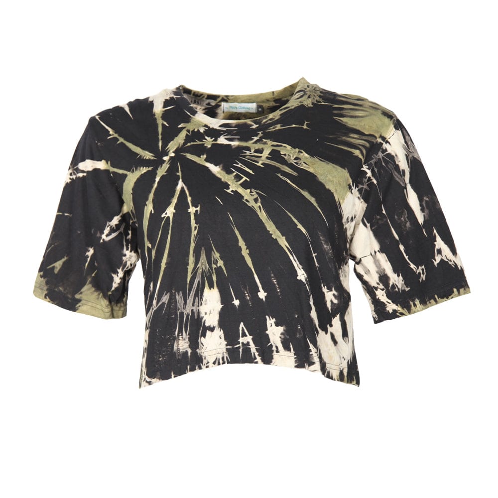Cropped Tie Dye Cotton T Shirt