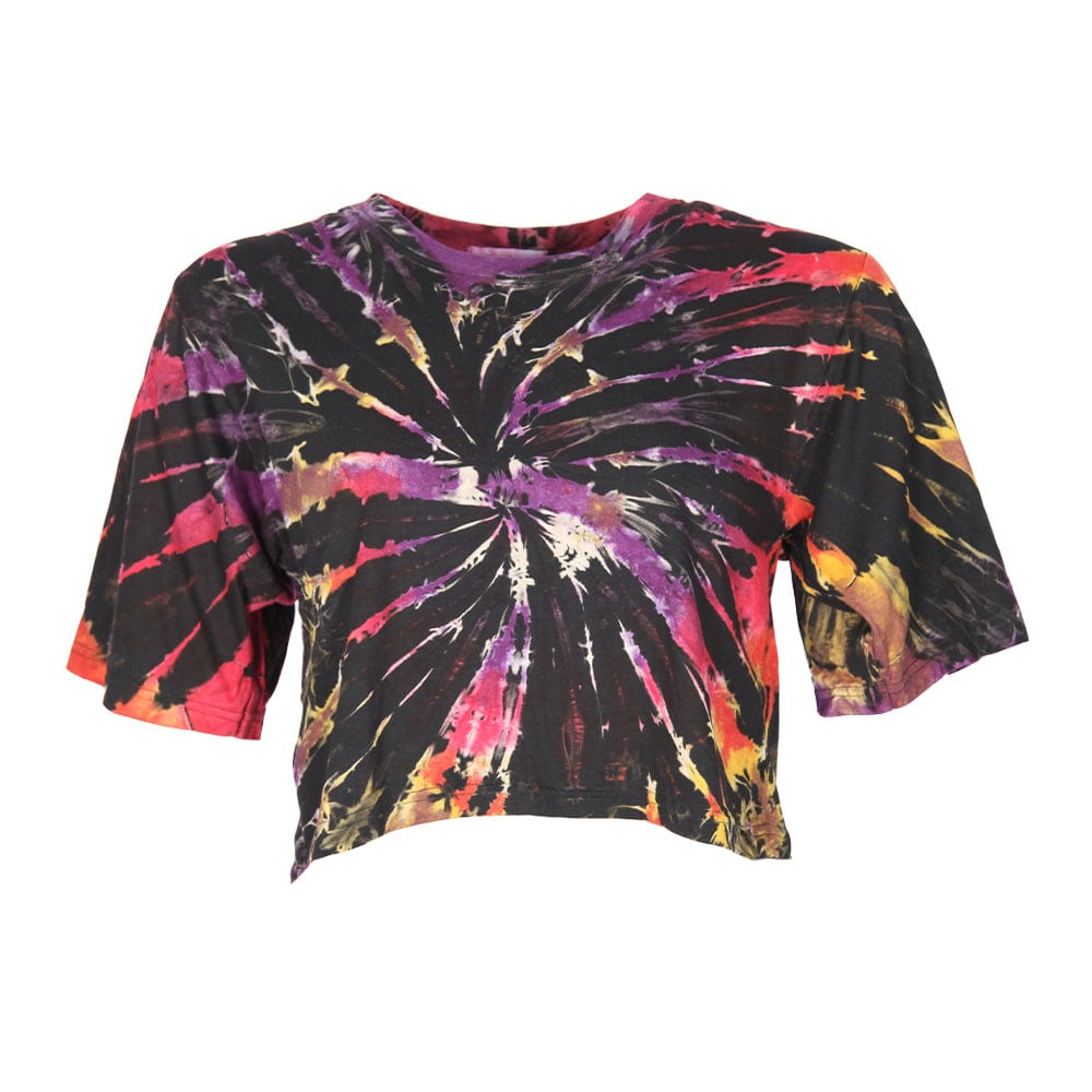 Cropped Tie Dye Cotton T Shirt