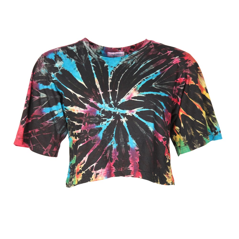 Cropped Tie Dye Cotton T Shirt