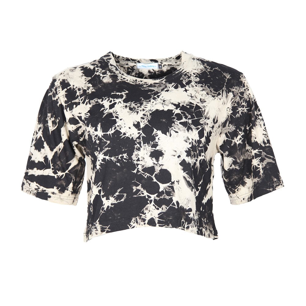 Cropped Tie Dye Cotton T Shirt