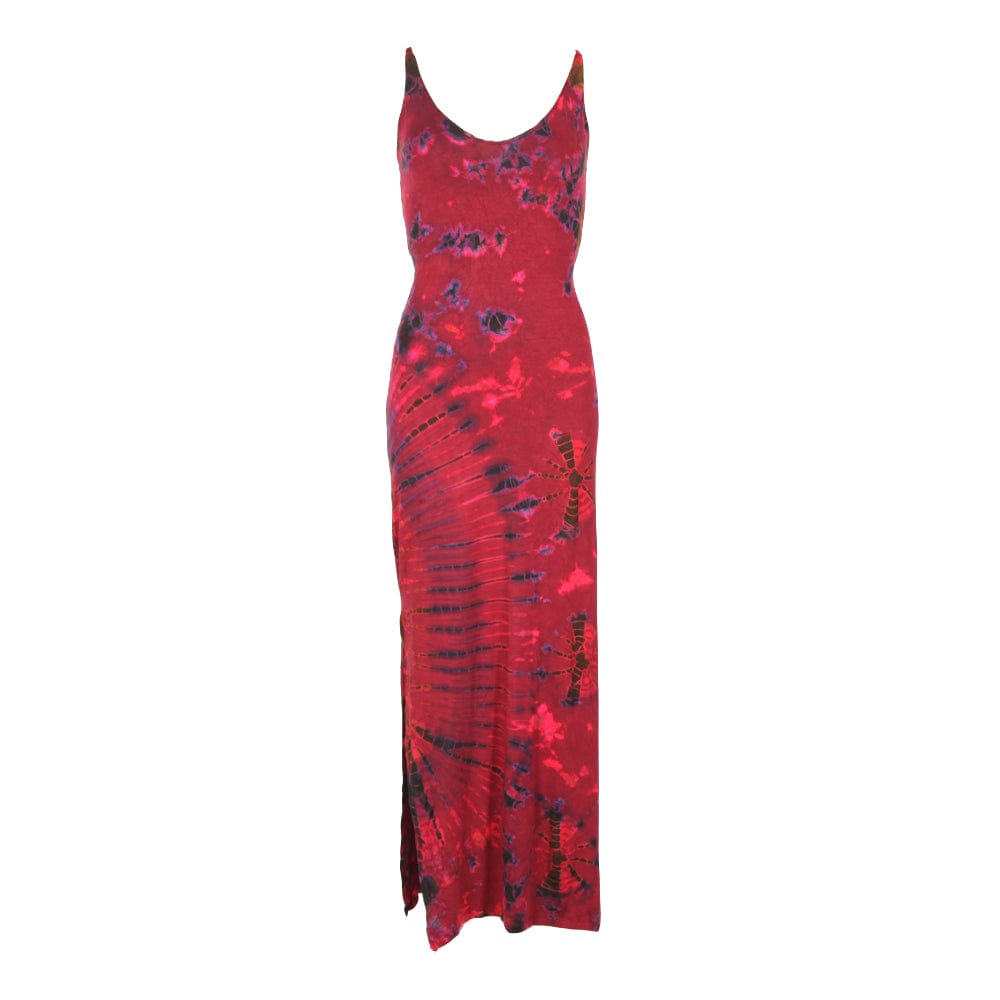 Tie Dye Bodycon Maxi Dress with Lattice Back