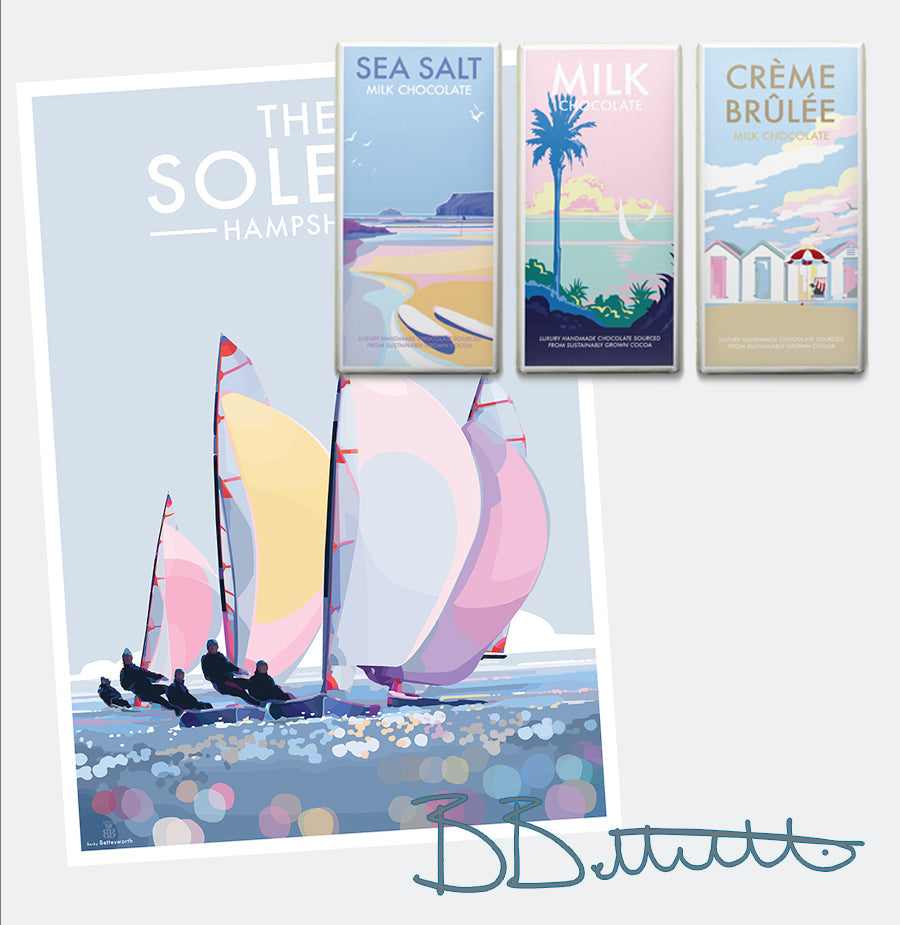 The Solent Vintage Travel Poster Print