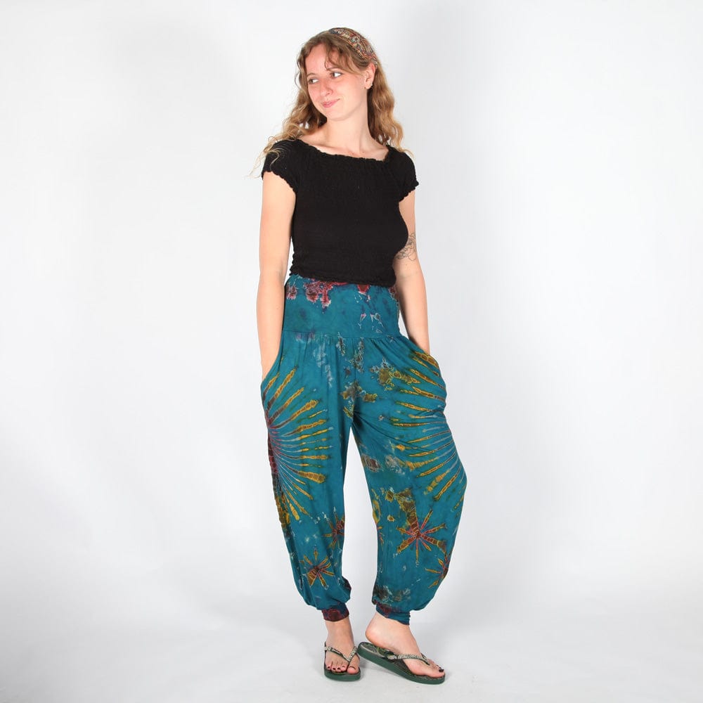 Tie Dye Jersey Harem Pants with Pockets