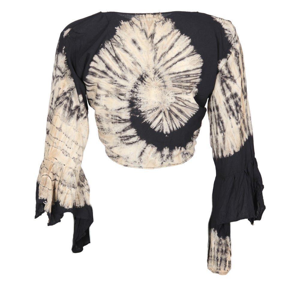 Tie Dye Bell Sleeve Wrap Top