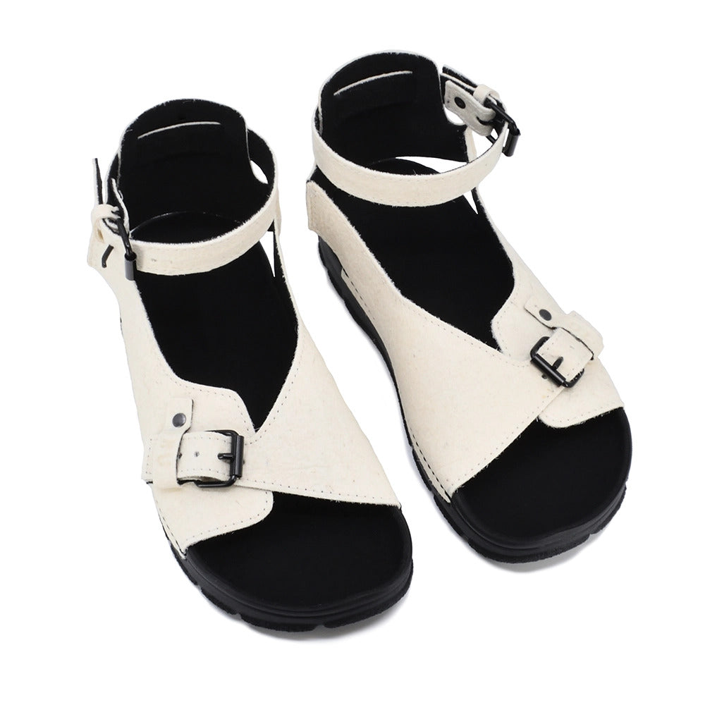 TOKU Athens Sandals in Vegan Pineapple Leather - Handcrafted Eco-Friendly Fashion by Omaking at www.brixbailey.com