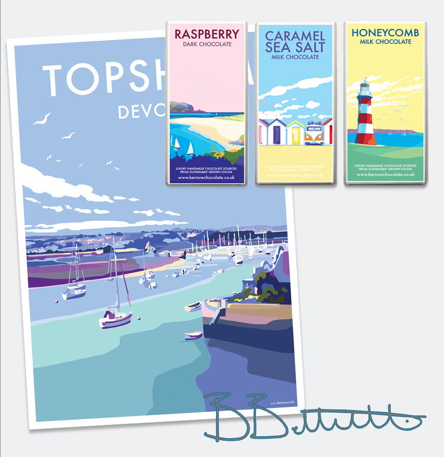 Topsham Vintage Seaside Print