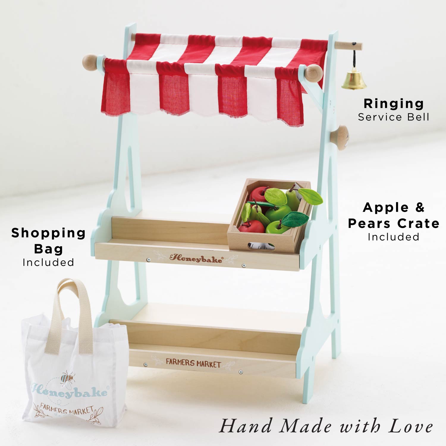 Wooden Market Stall with Fruit Play Food Crate