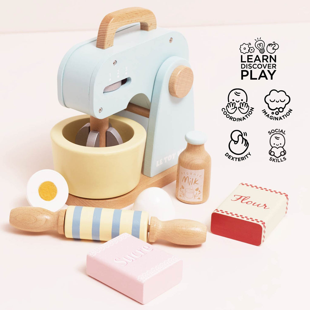 Wooden Baker's Mixer Set with Play Ingredients