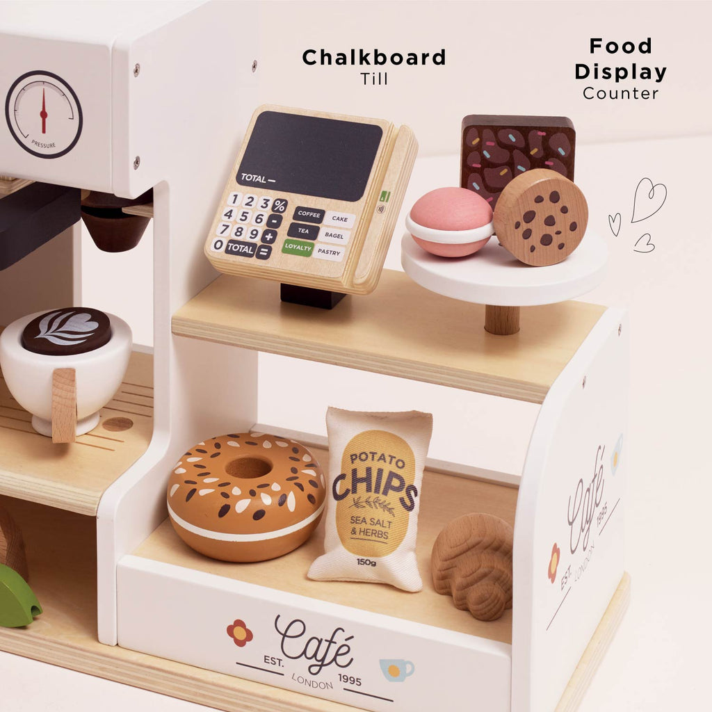 Tabletop Cafe Playset with Working Coffee Machine