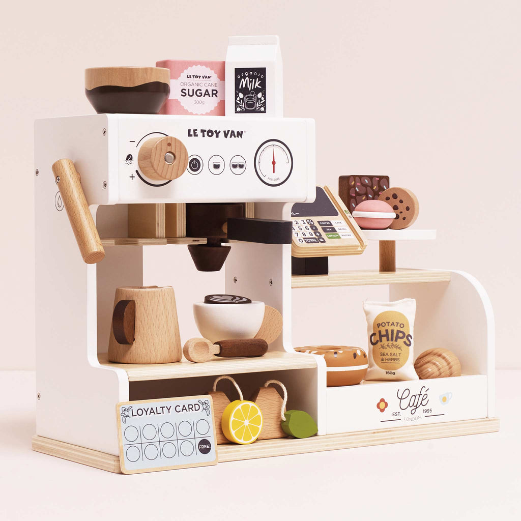 Tabletop Cafe Playset with Working Coffee Machine