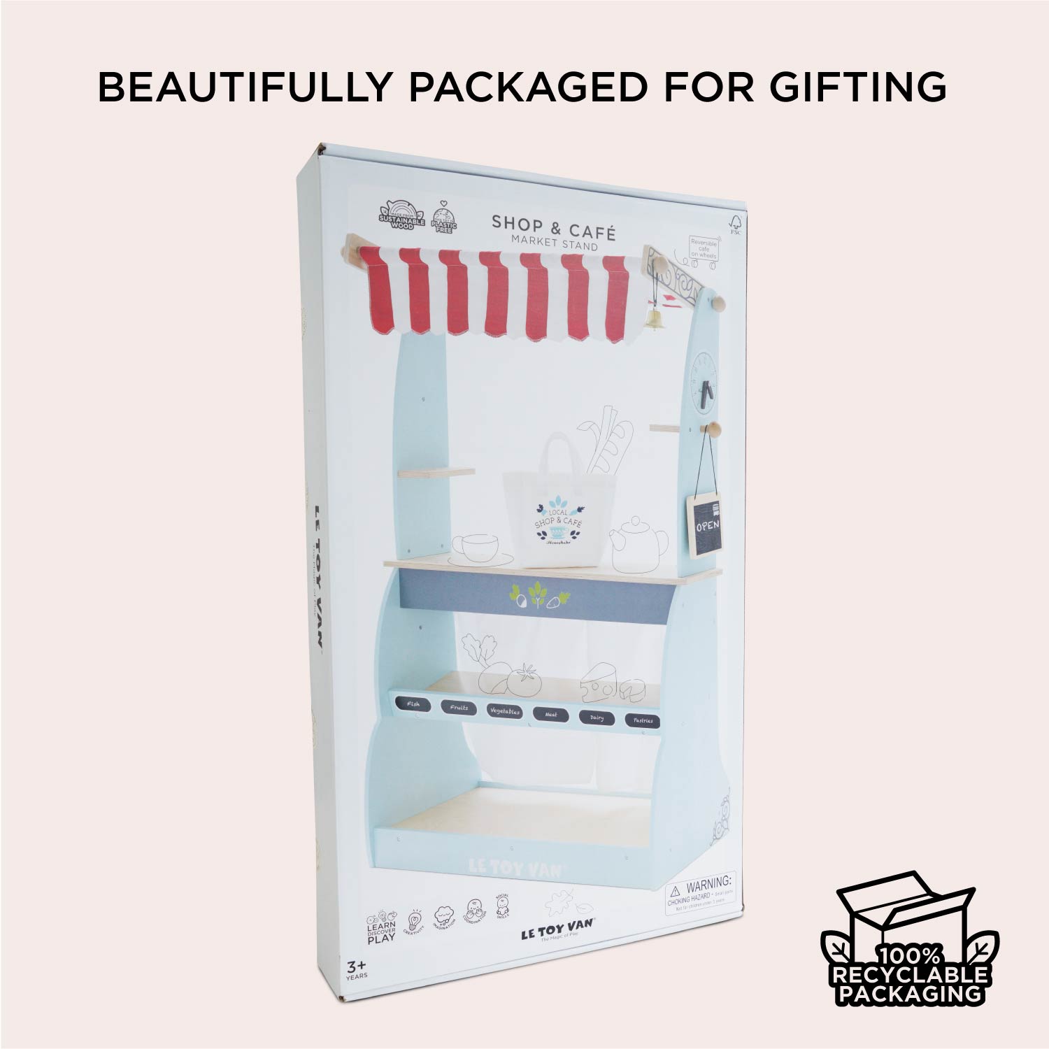 Reversible Wooden Shop and Cafe Market Stand