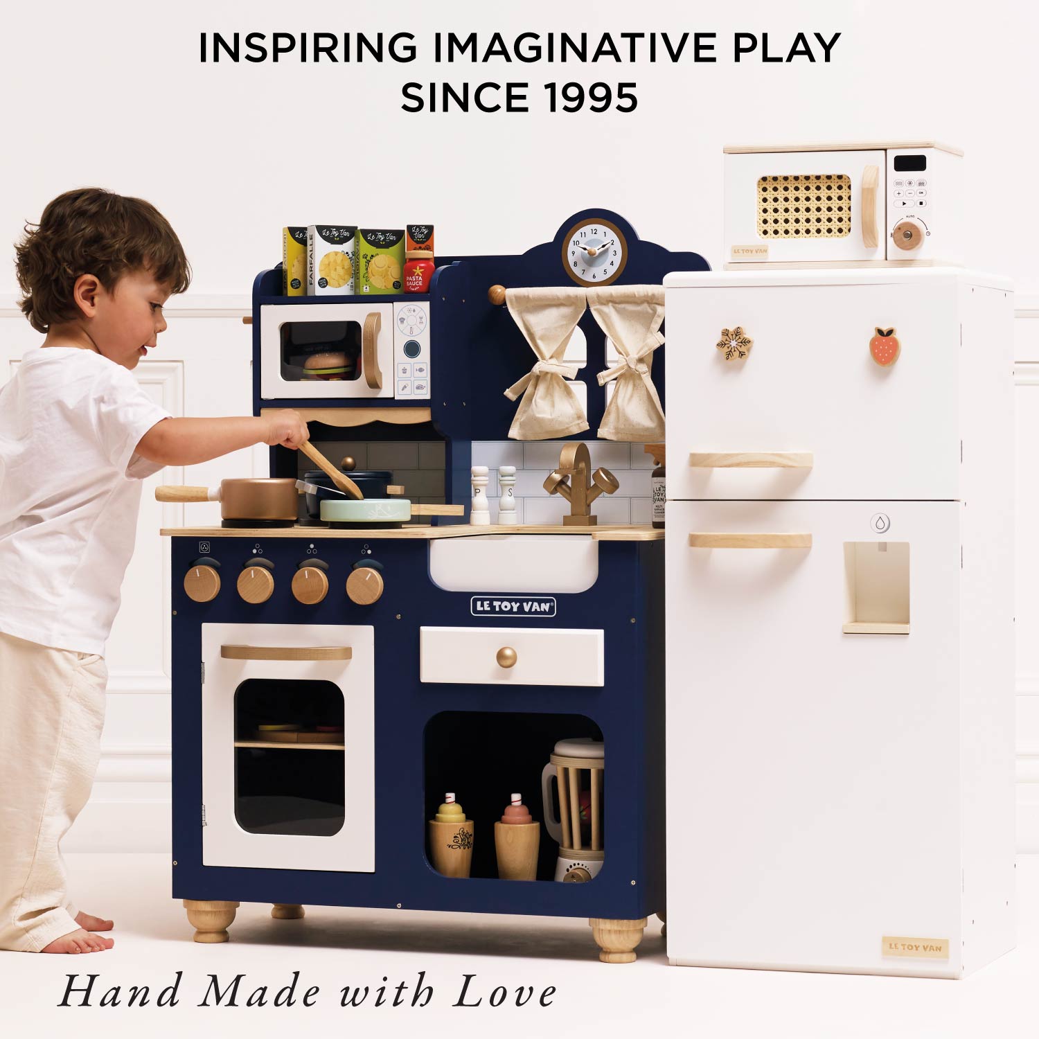 Wooden Play Kitchen in Royal Blue