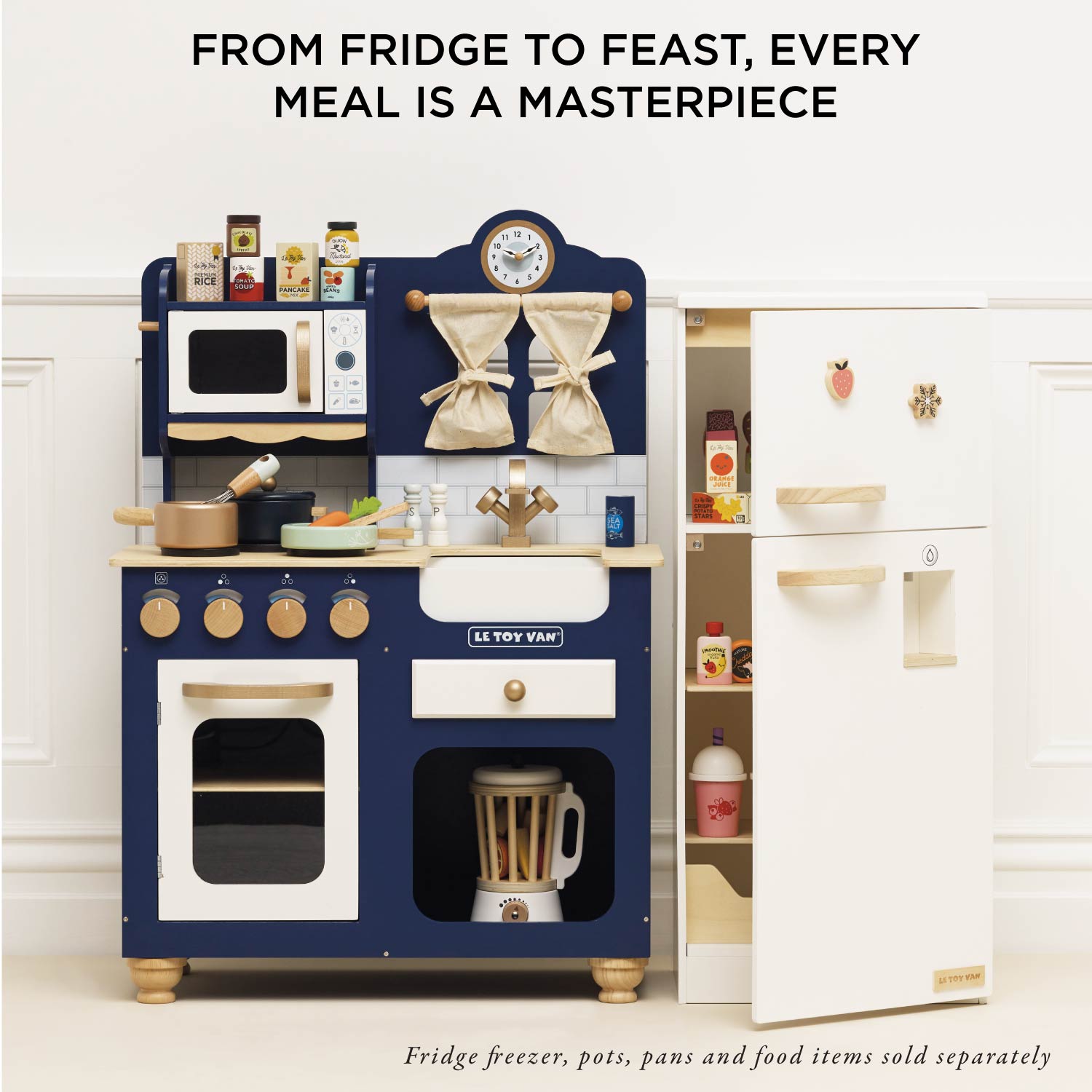 Wooden Play Kitchen in Royal Blue