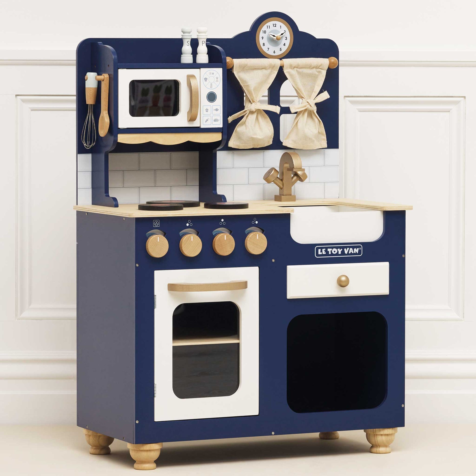 Wooden Play Kitchen in Royal Blue