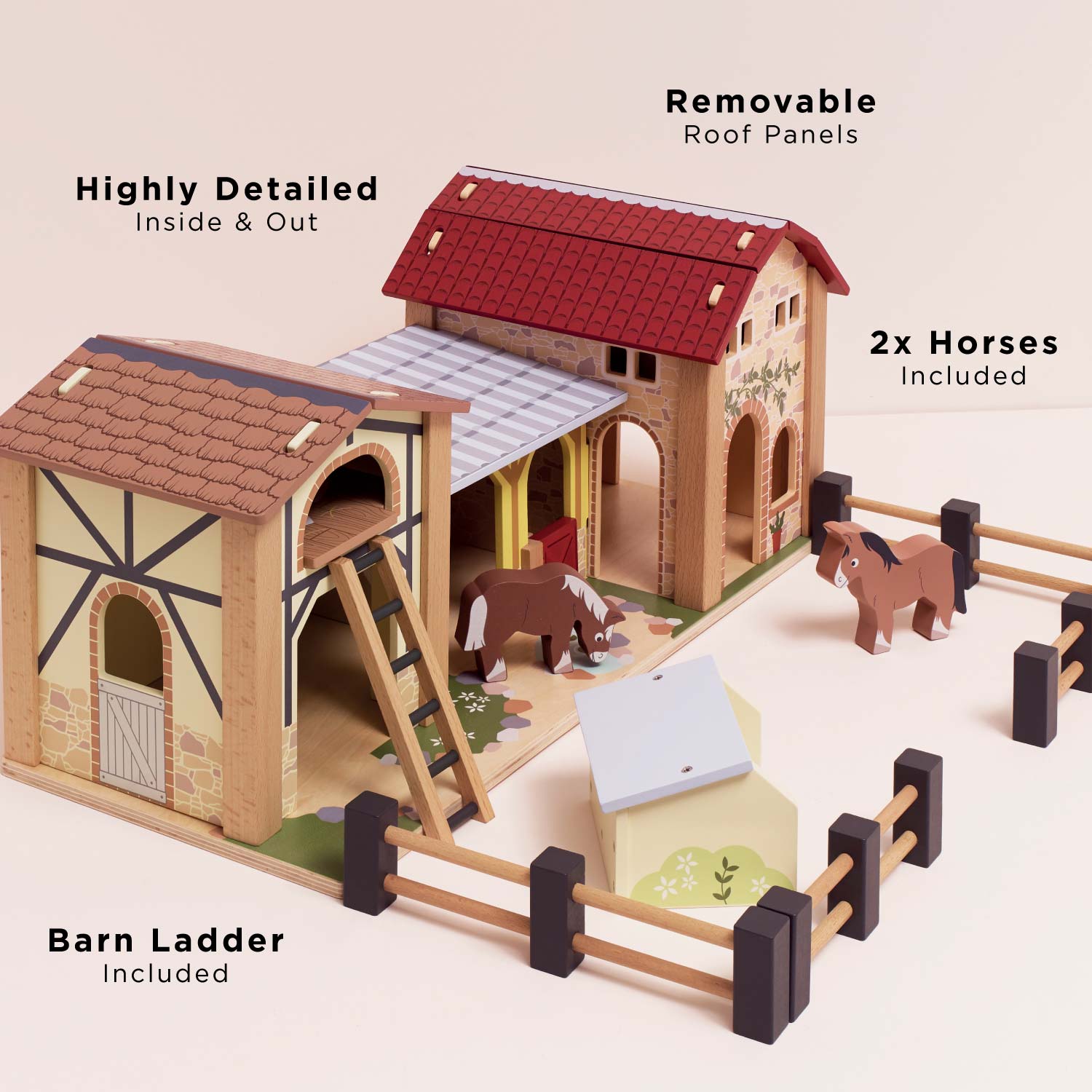 Wooden Farmyard Stables Playset
