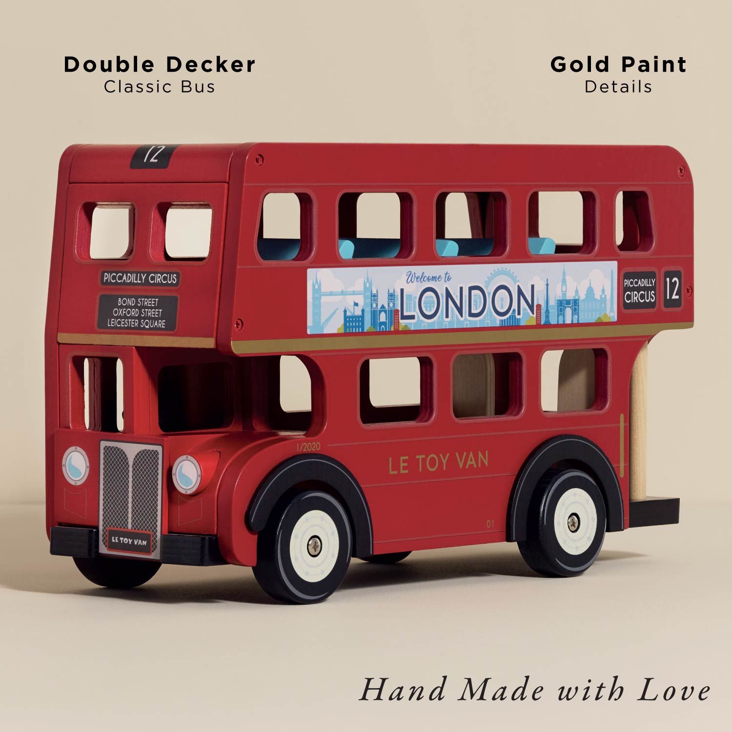 Wooden London Bus Toy