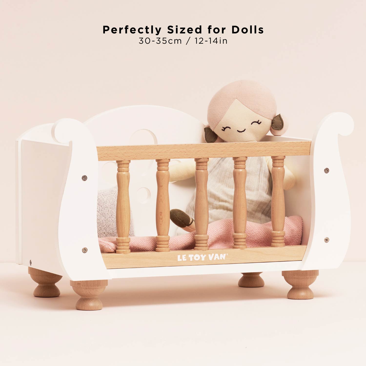 Wooden Doll's Cot with Bedding Set