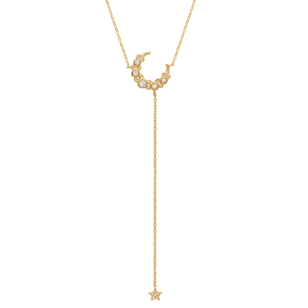 Moon Drop Necklace in 18K Gold Plated Sterling Silver
