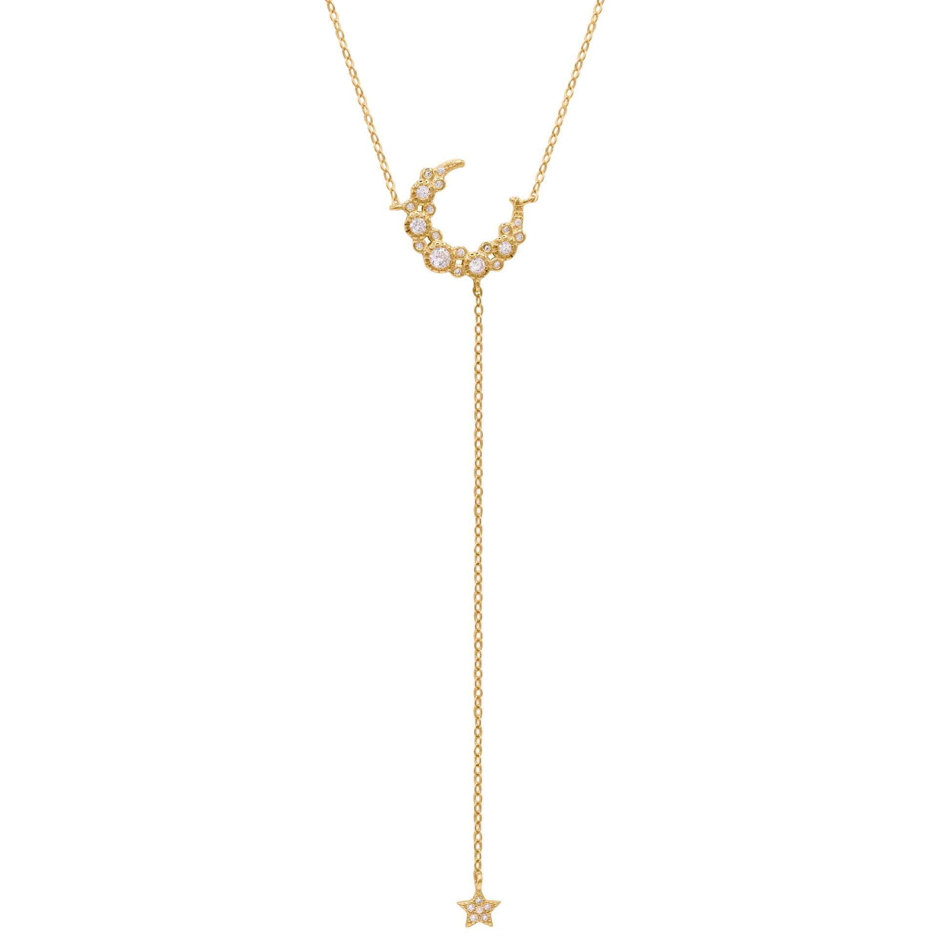 Moon Drop Necklace in 18K Gold Plated Sterling Silver