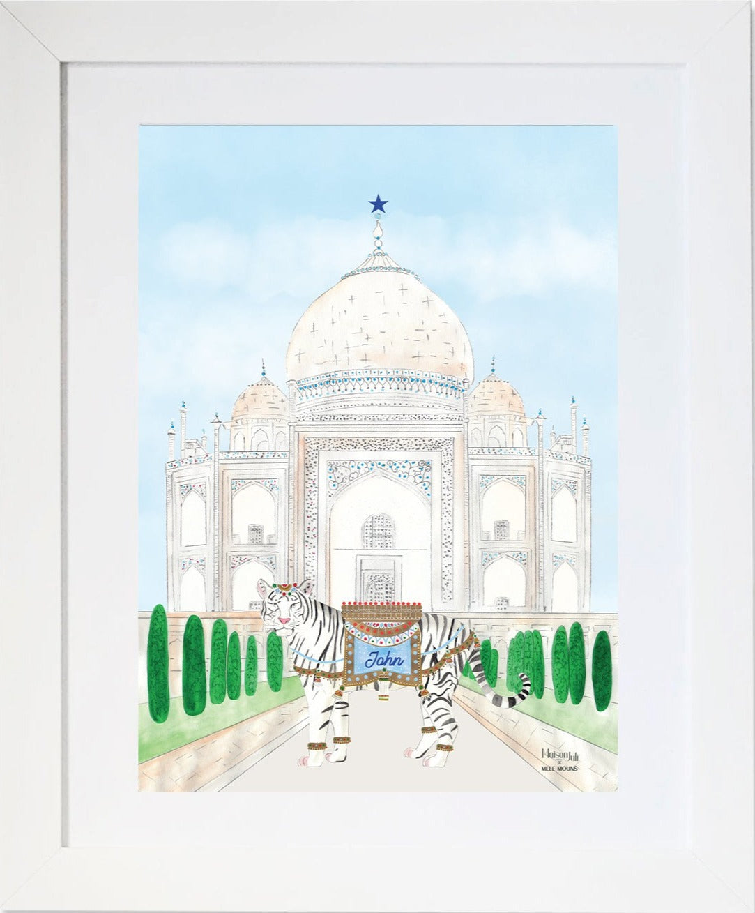 Tiger of the Taj Mahal Boys Wall Print