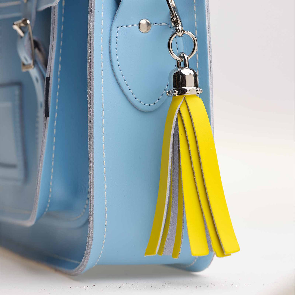 Mini Tassel Bag Charm in Pastel Yellow