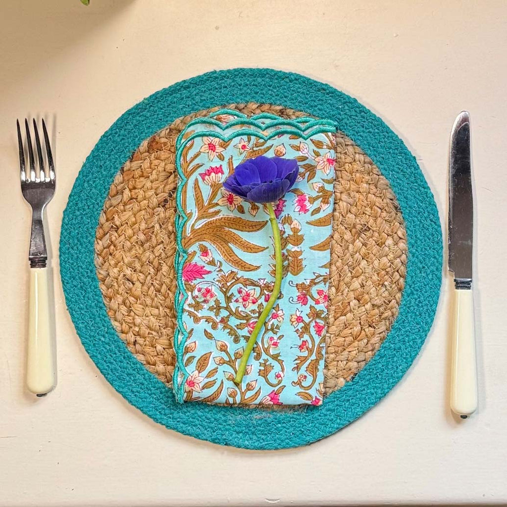 Seagrass Placemats - Teal (set of 4)