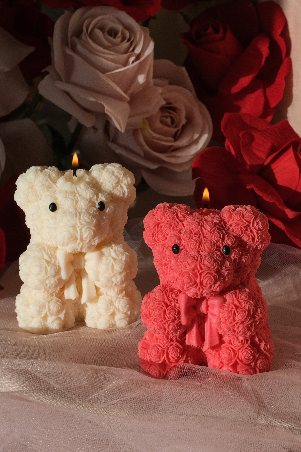 Rose Teddy Bear Candle