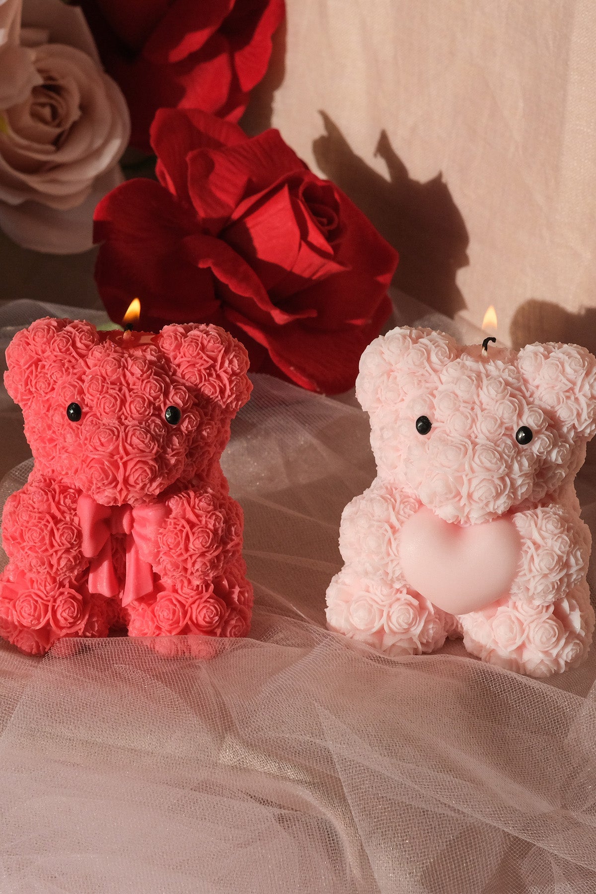 Rose Teddy Bear Candle