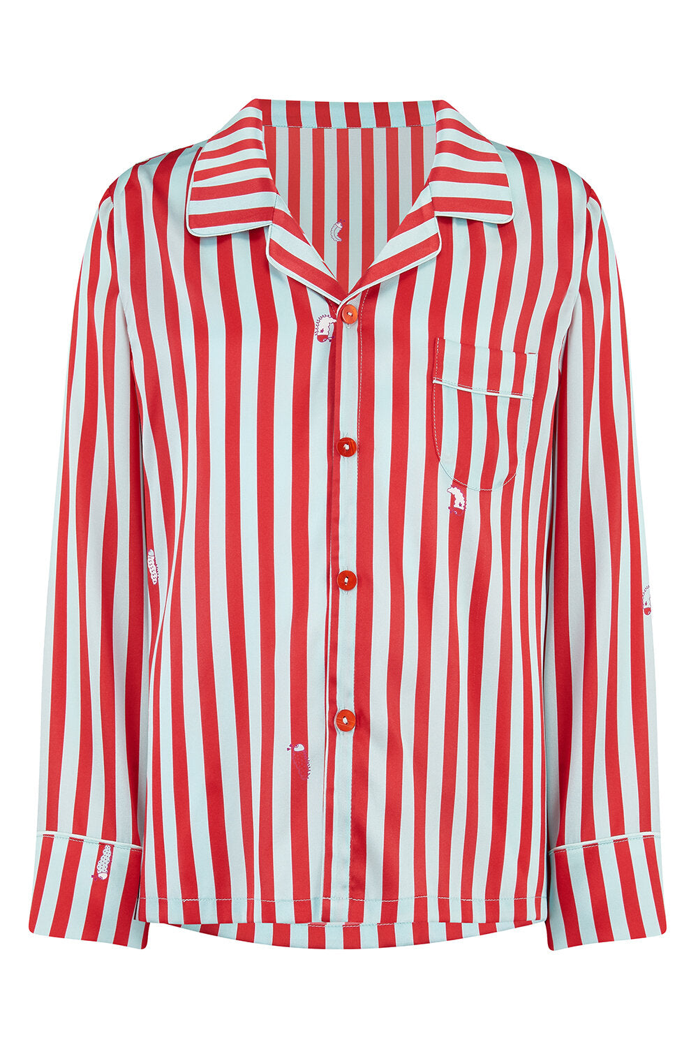 Teddy Ladybird Stripe Silk Pyjama Set for Boys