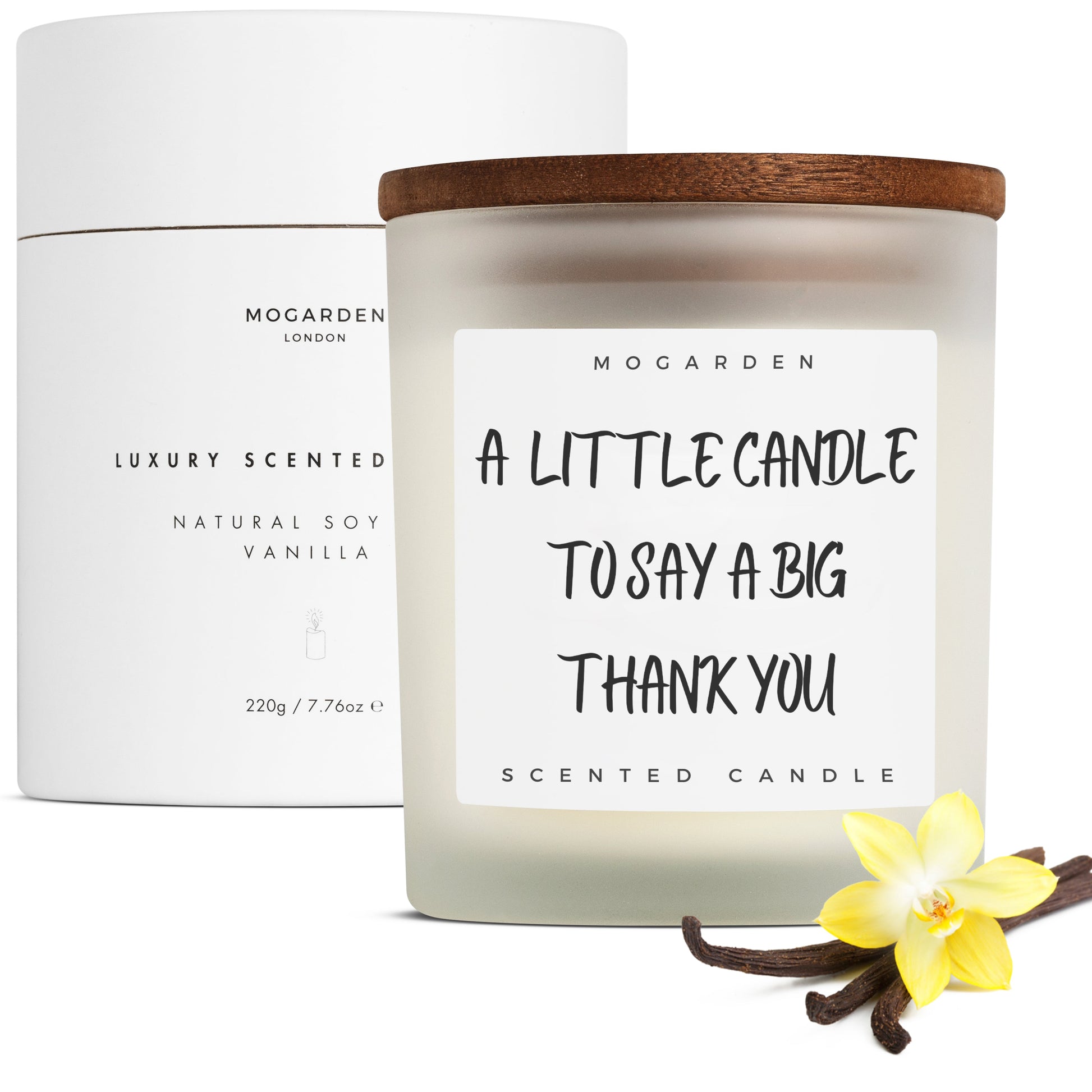 Vanilla Amber Thank You Candle Natural Soy 220g