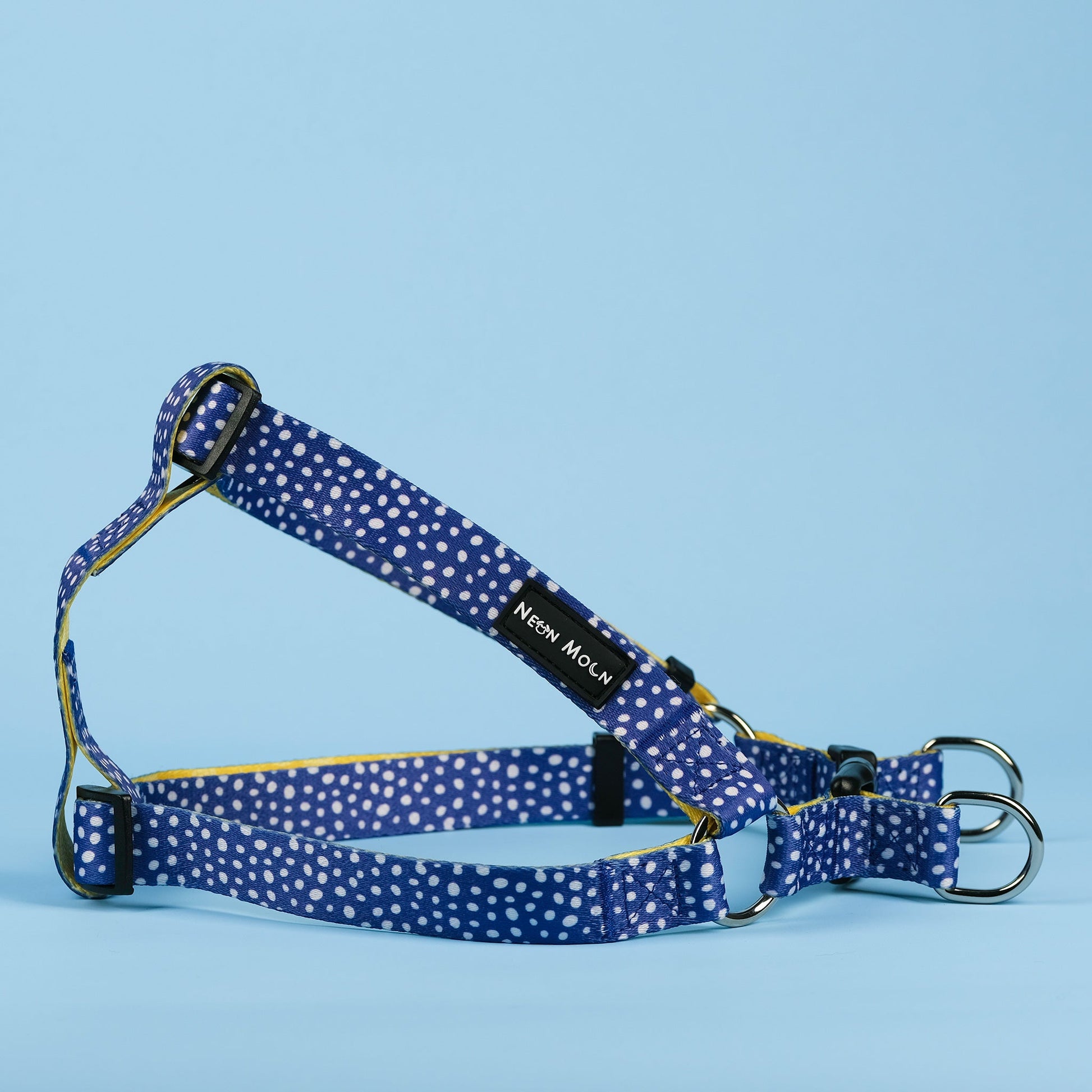 Minnie Step In Harness Blue Polka Dot Yellow Pineapple Print
