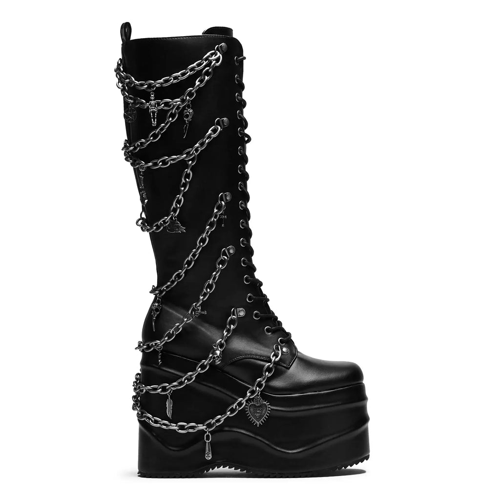 The Amygdala Platform Boots with Chains and Charms